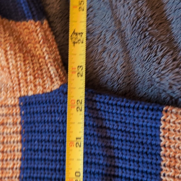 Jack and Jones| Blue and Rustic Orange Striped Crew Neck Long Sleeved Sweater - Picture 7 of 14